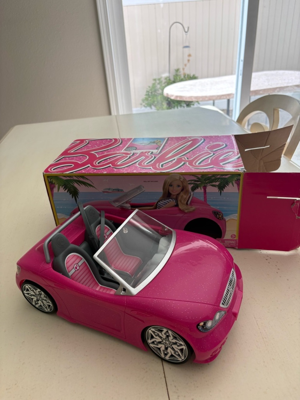 Barbie Hot Pink Convertible Toy Car